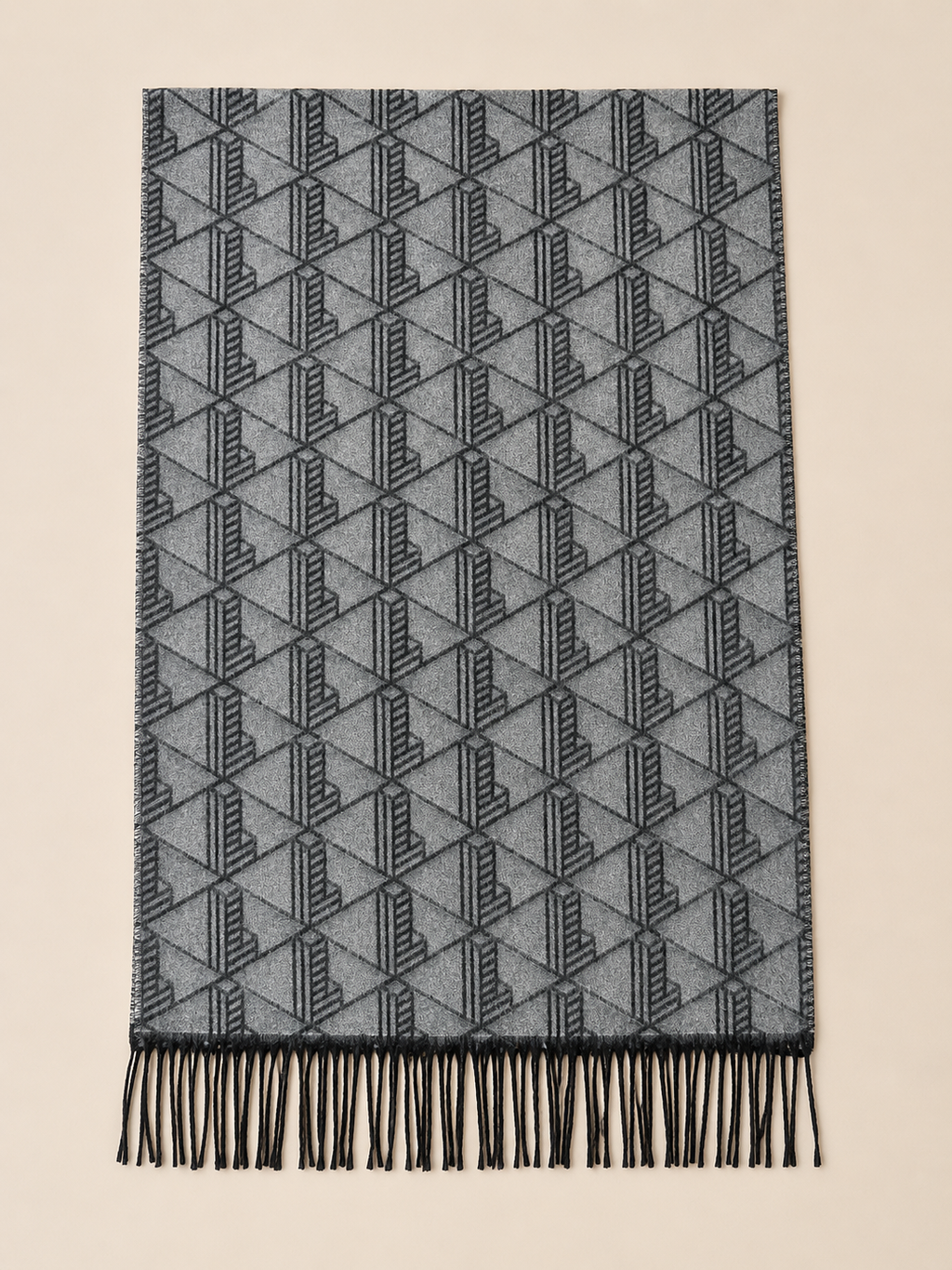 Geniş Geometrik Jakar Desenli Kışlık Atkı Şal 70x180 cm