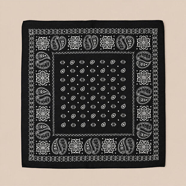 Midnight Paisley Siyah %100 Pamuk Fular